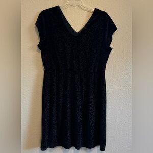 NWT American Rag 2X Black Faux‎ Velvet Dress